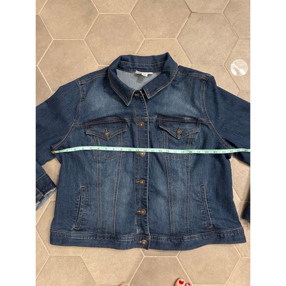 Women’s Plus Size 20W Dark Denim Jean Jacket - Picture 4 of 4